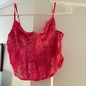 Francesca's Collections (Blue Rain) Pink Lace Top